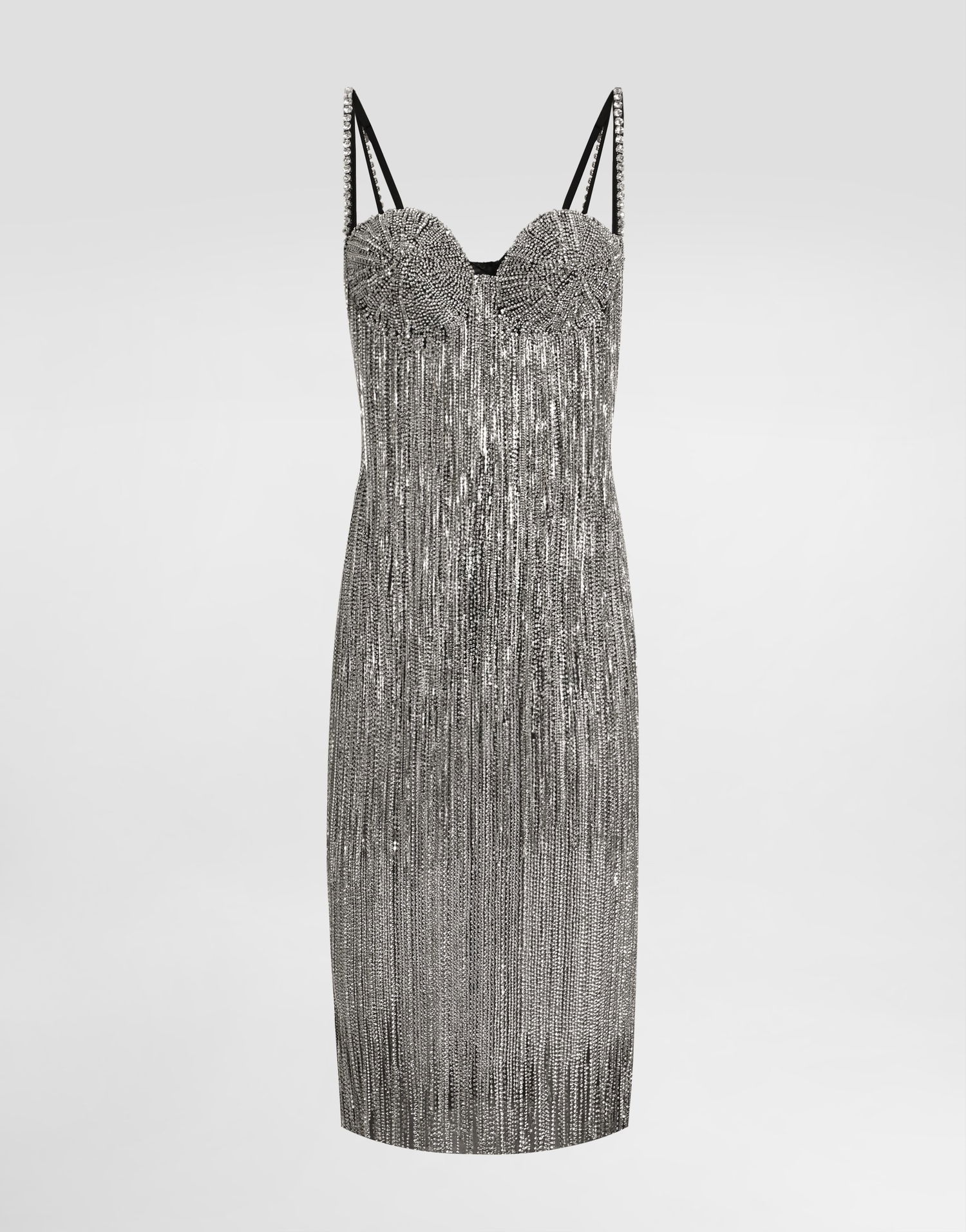 Pокля Dolce & Gabbana Dolce & Gabbana Sequined Fringe Calf-Length Dress Металик | F6TRMZGDC2MS8400, 0
