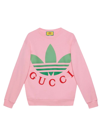 Суитчър Gucci adidas x Cotton Jersey Crewneck Розово | 721361 XJE2B 5904