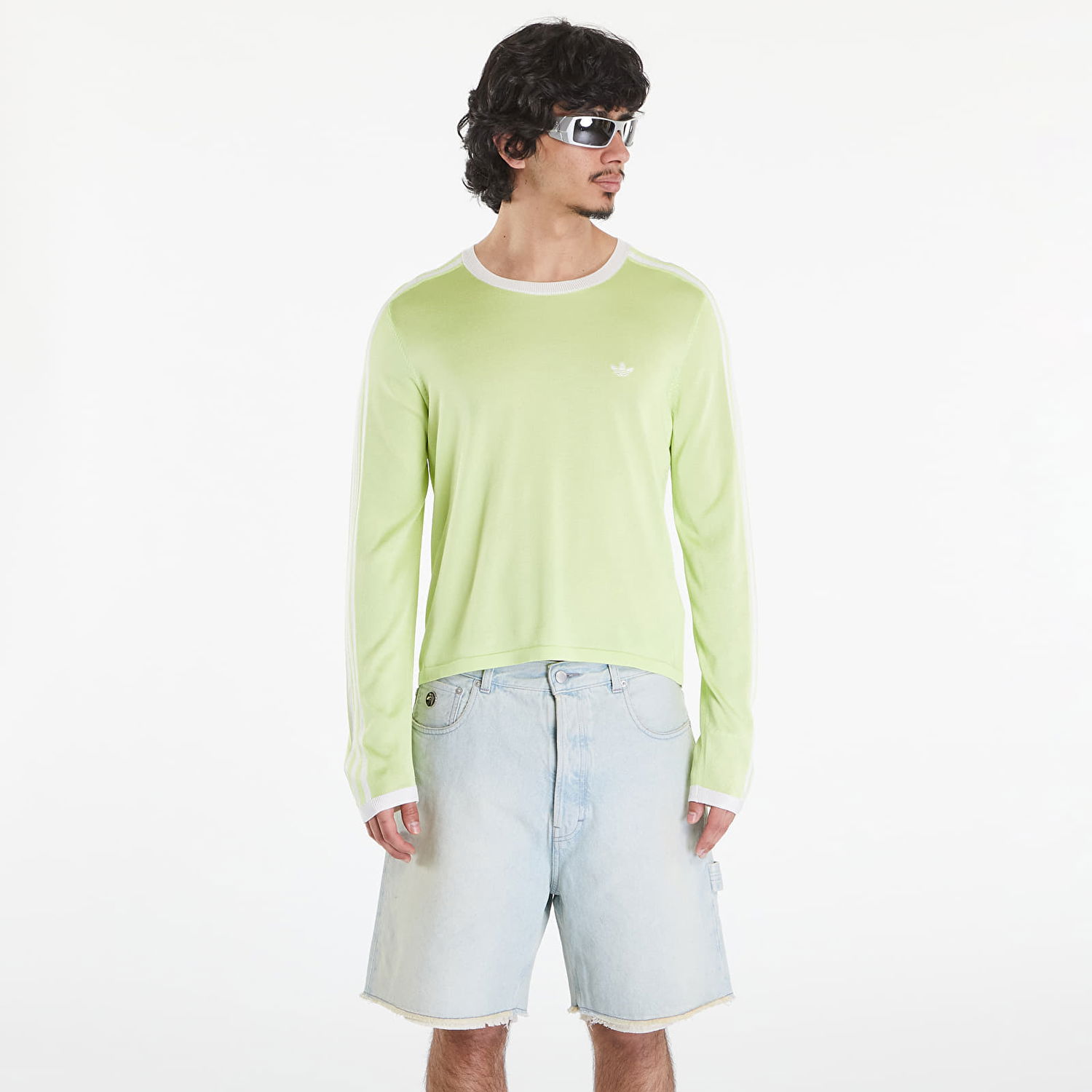 Тениска adidas Originals Wales Bonner x Knit Long sleeve Tee Semi Frozen Yellow/ White Жълто | IZ1892, 0