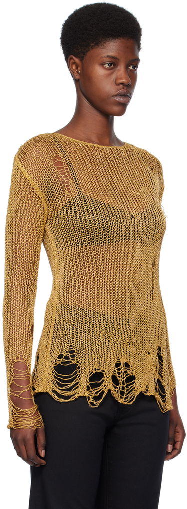 Пуловер R13 R13 Distressed Knitted Sweater Жълто | R13WY165-Y121B, 1