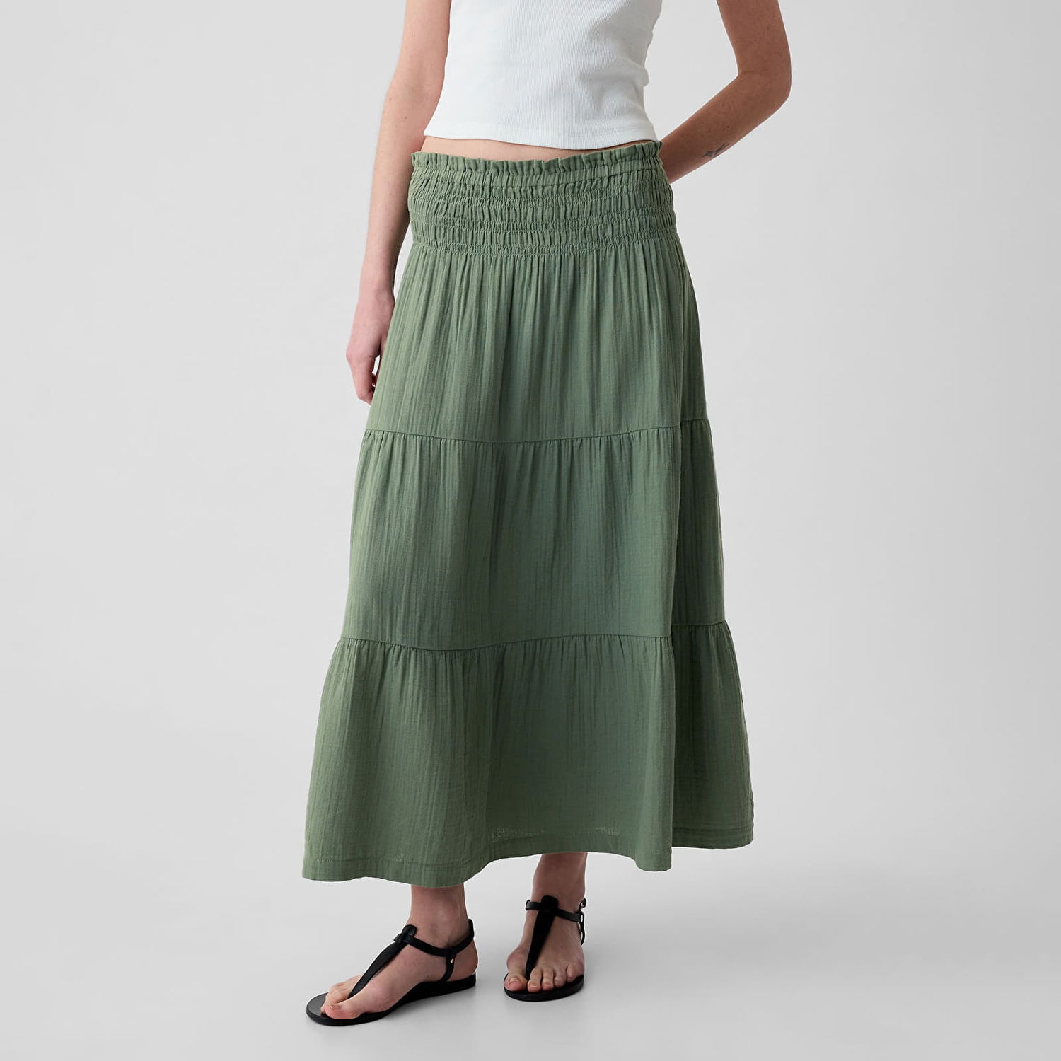 Пола GAP Skirt Pull On Gauze Maxi Skirt Laurel Wreath Green Зелено | 857496-00, 0