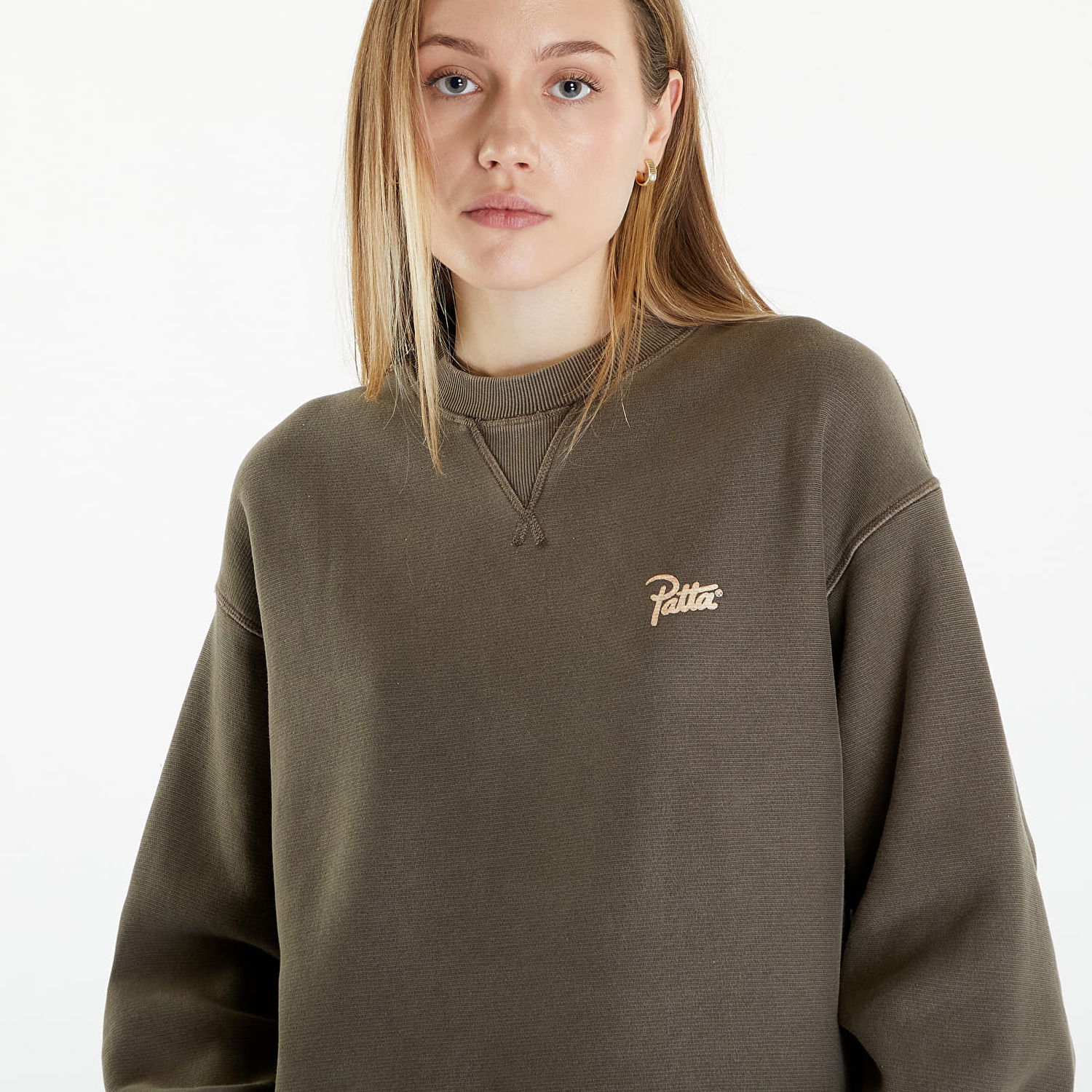 Суитчър Patta Classic Washed Crewneck Sweatshirt UNISEX Кафяво | POC-SS24-2050-315-0208-063, 1