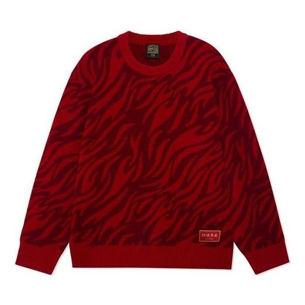 Пуловер Li-Ning Tiger Print Crew Neck Sweater Червено | AMBS031-3