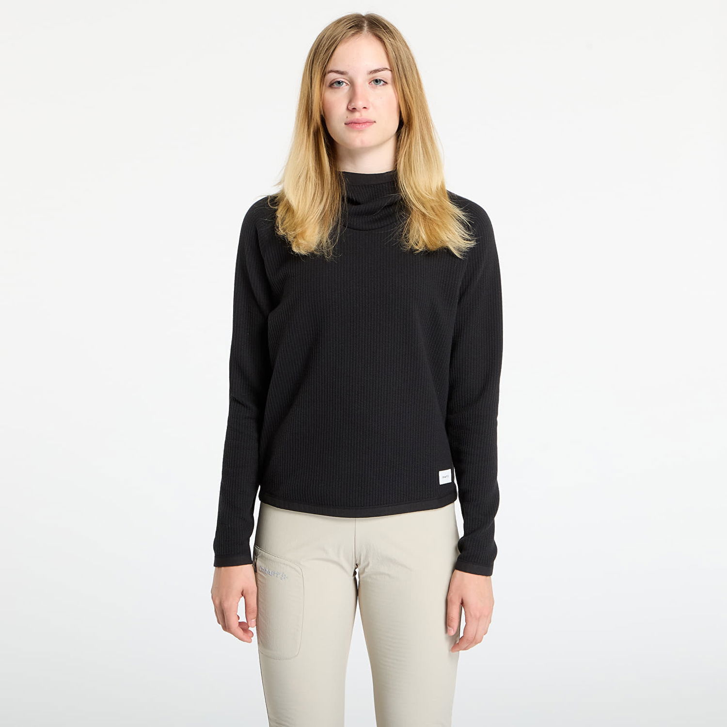 Пуловер Craft Grid Hood Ribbed Mock Neck Top Черно | 1916668-999000, 0