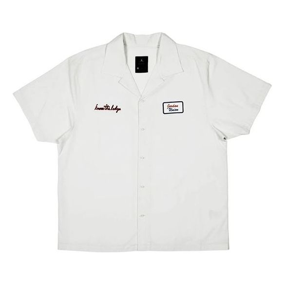Риза Jordan Jordan x Union LA Embroidered Logo Woven Shirt Бяло | CV1356-094, 0