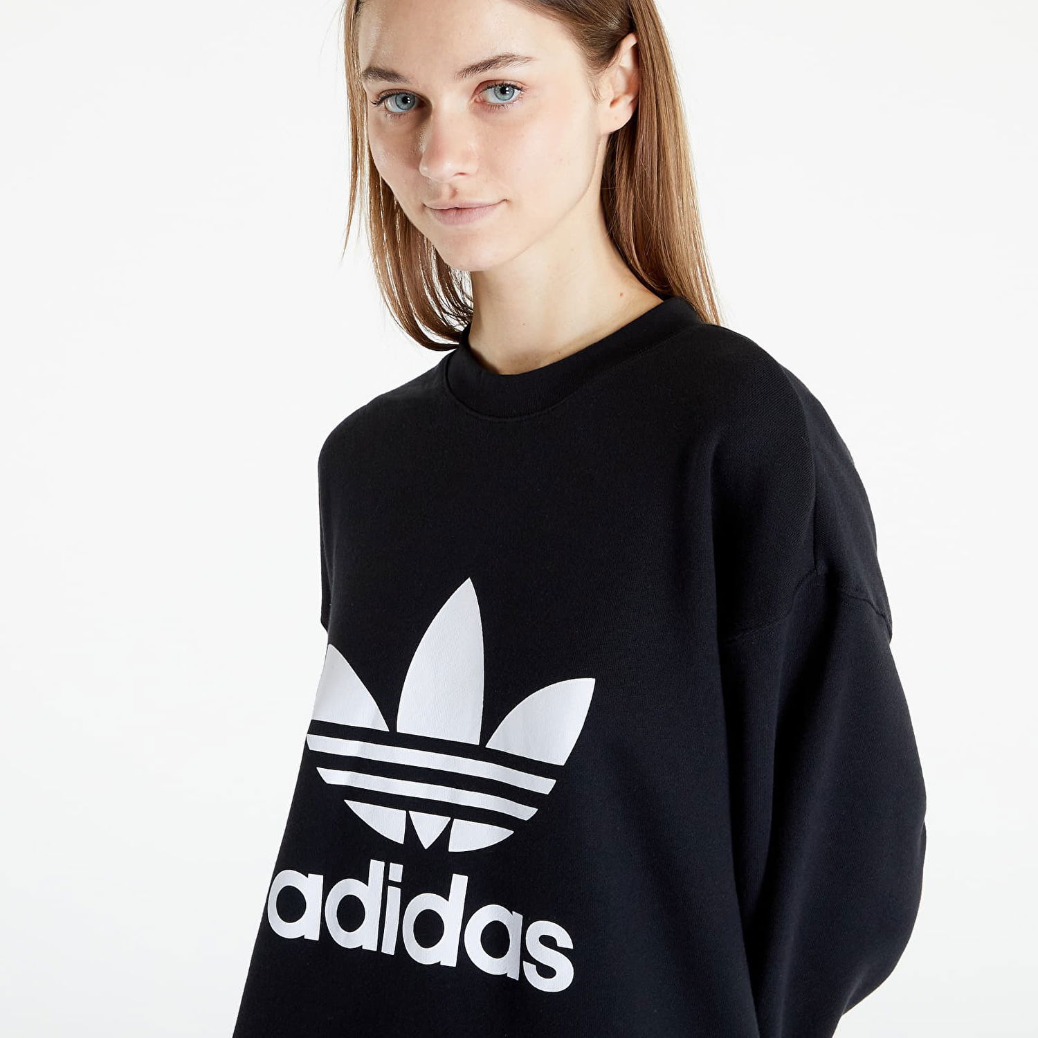 Суитчър adidas Originals Trefoil Crew Sweatshirt Черно | IB7431, 1