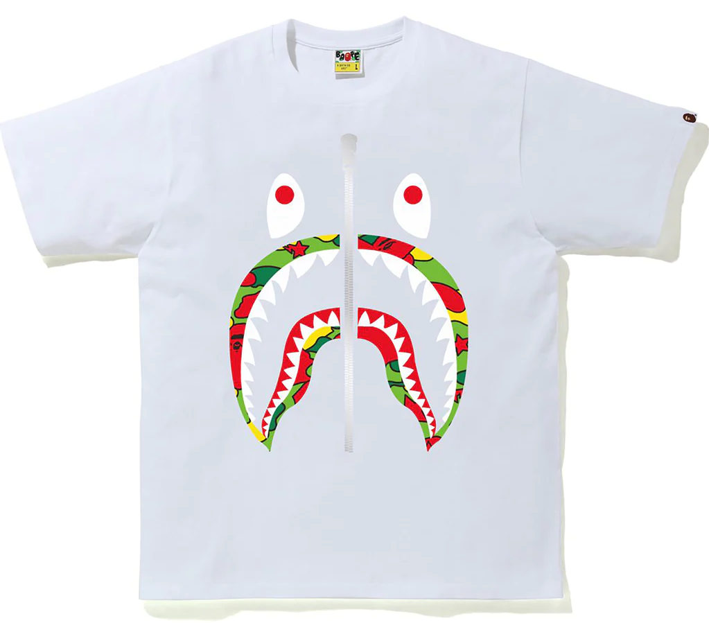 Тениска BAPE Sta Camo Shark Tee Бяло | 001TEH801031M, 0