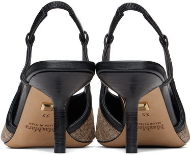 Кецове и обувки Max Mara Raffia-Effect Fabric Slingback Heels Бежово | 2414521312600, 1