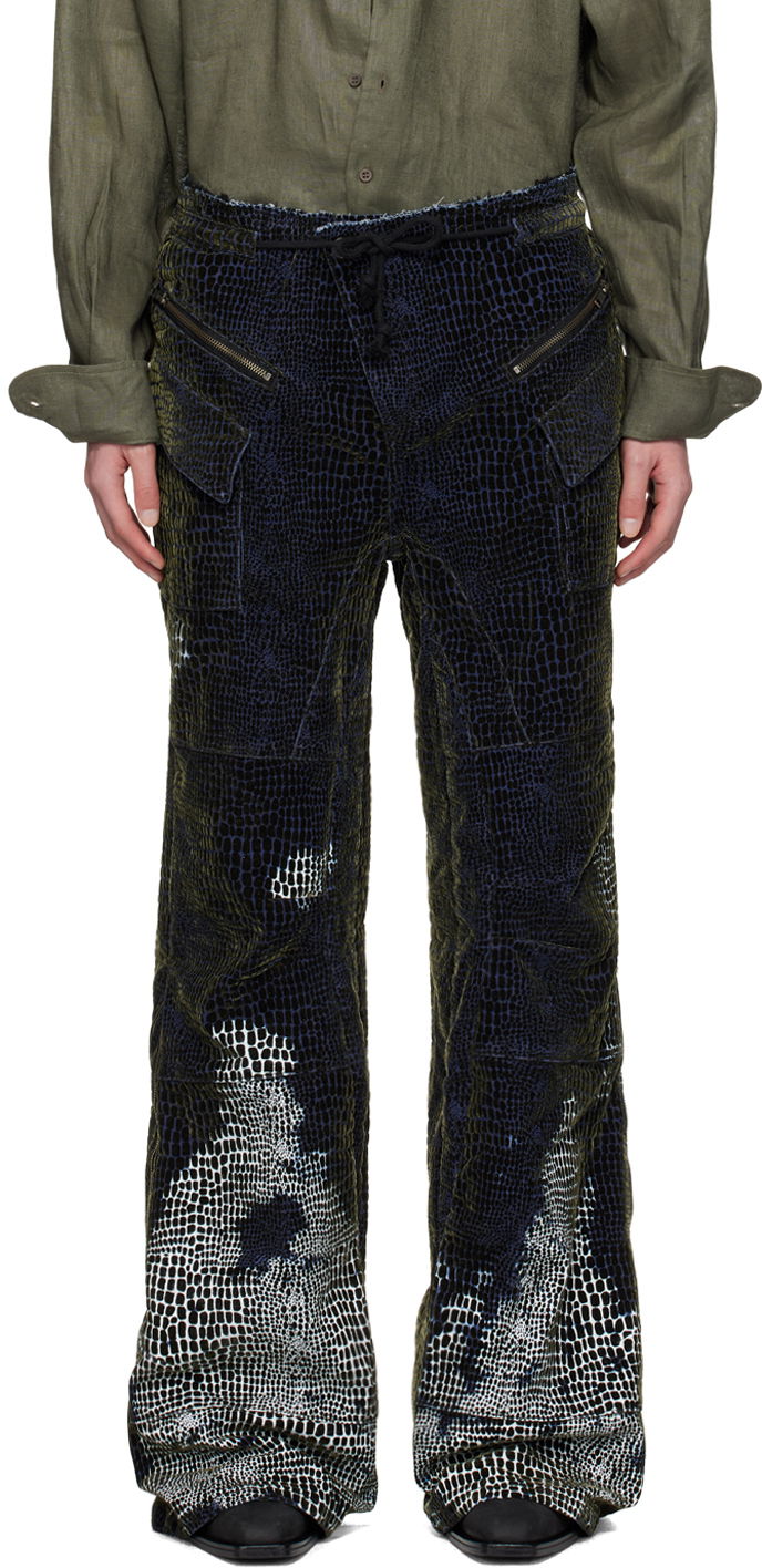 Панталони Ottolinger Ottolinger Flocked Velvet Printed Drawstring Lounge Pants Зелено | 1705302, 0