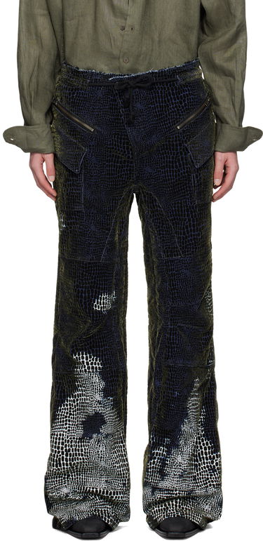 Панталони Ottolinger Ottolinger Flocked Velvet Printed Drawstring Lounge Pants Зелено | 1705302, 0