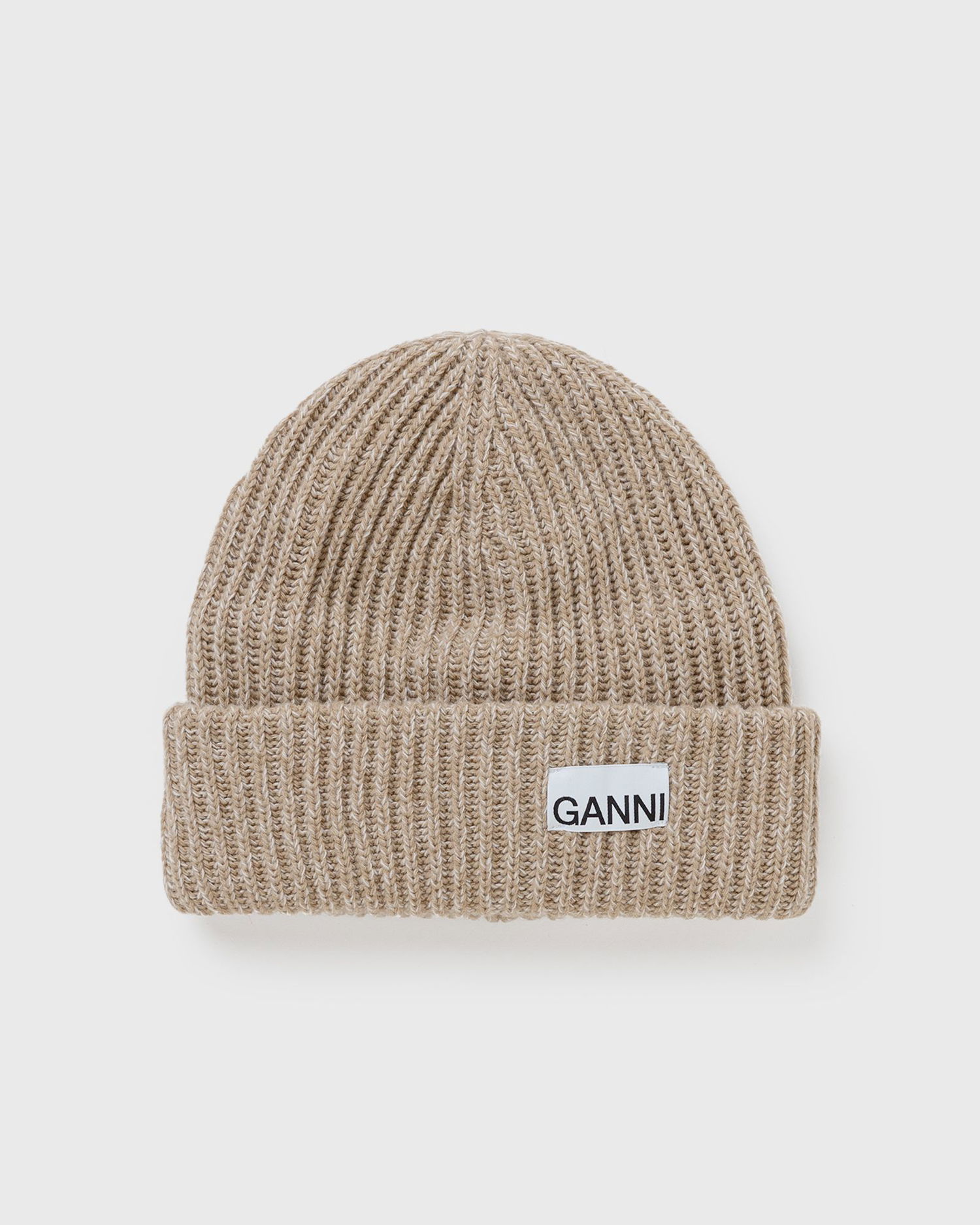 Шапка GANNI Structured Rib Beanie Бежово | 5714667424400, 0