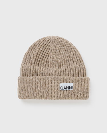Шапка GANNI Structured Rib Beanie Бежово | 5714667424400, 0