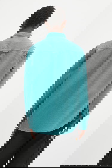 Риза Carhartt WIP Walter Linen Blend Relaxed Classic Collar Shirt Тюркоазено | I033578.2ZUGD, 2