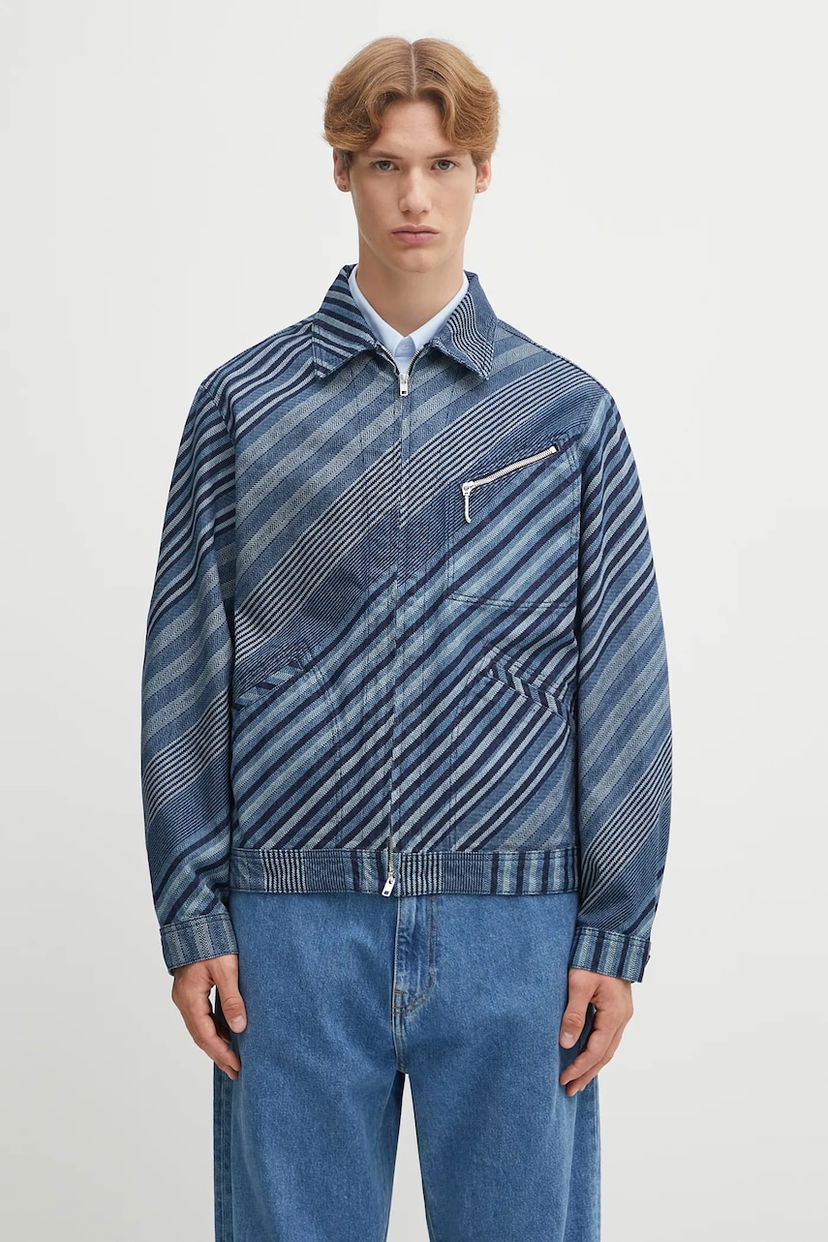 Яке KENZO Oversize Diagonal Stripe Zipped Trucker Jacket Многоцветен | FF65DV3006Z1
