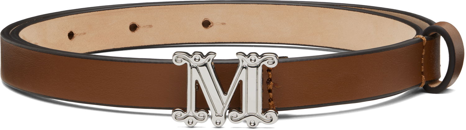 Колани Max Mara Max Mara Monogram Leather Belt Кафяво | 2524506011600, 0