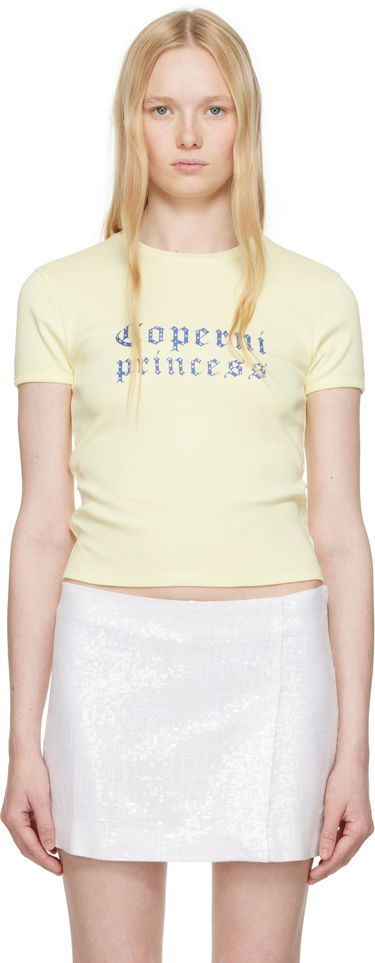 Тениска Coperni Coperni Princess Slim-Fit T-Shirt Жълто | DJS07CRF5017, 0