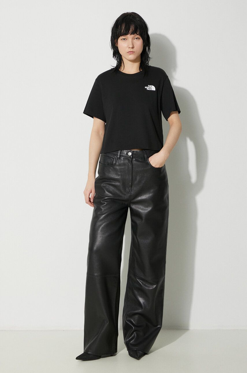 Съкратен топ The North Face T-Shirt Simple Dome Slim Cropped Черно | NF0A87U4JK31, 1