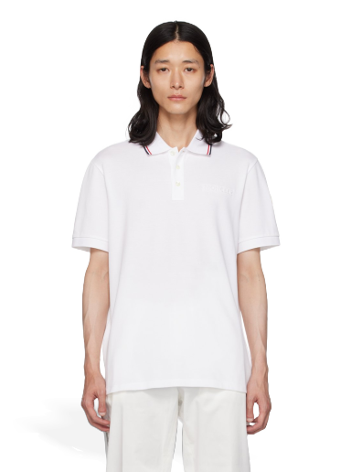 Поло тениска Moncler Embossed Polo Бяло | I20918A0000684556
