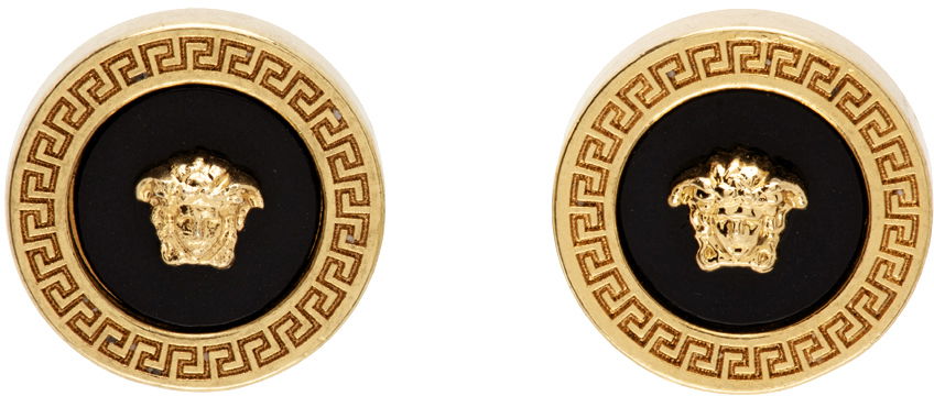 Обеци Versace Enamel Medusa Earrings Бежово | DG27256_DJMR, 0