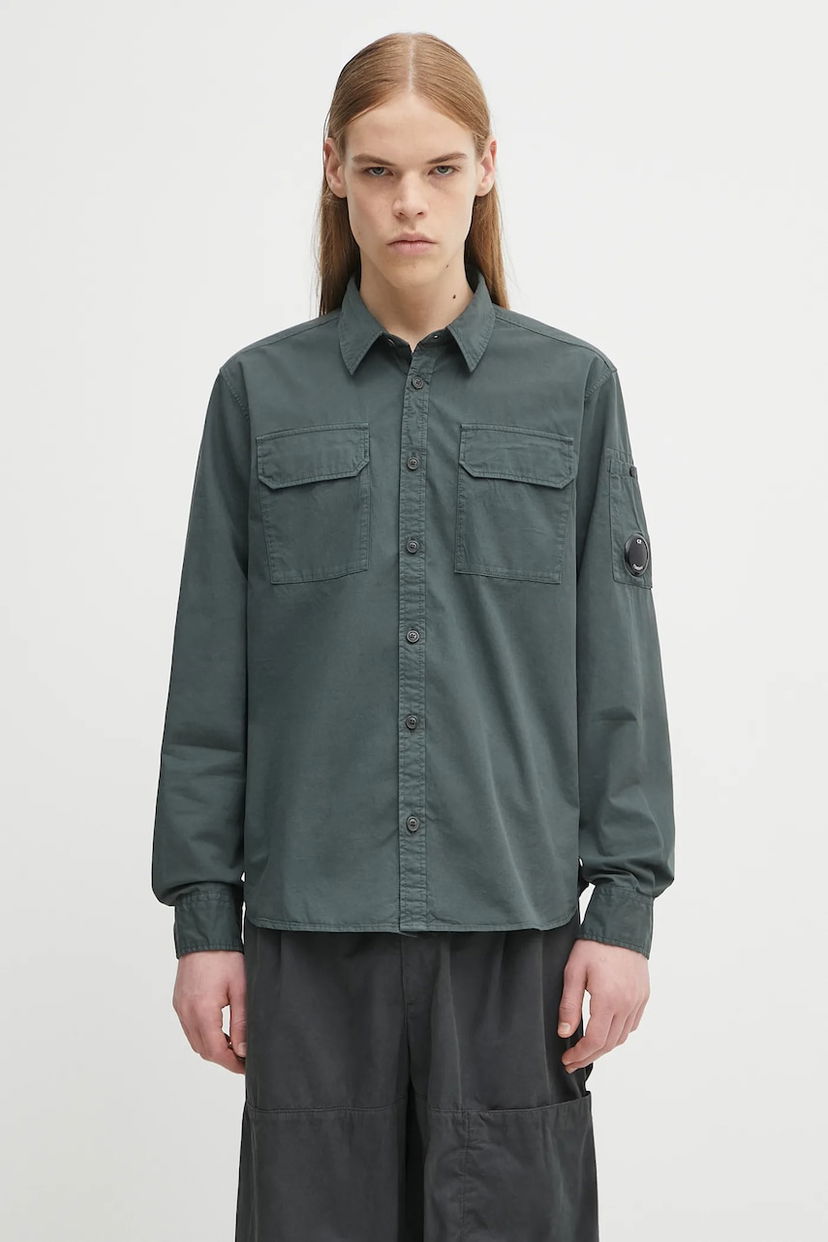 Риза C.P. Company C.P. Company Regular Fit Shirt Зелено | 19CMSH706A110143G