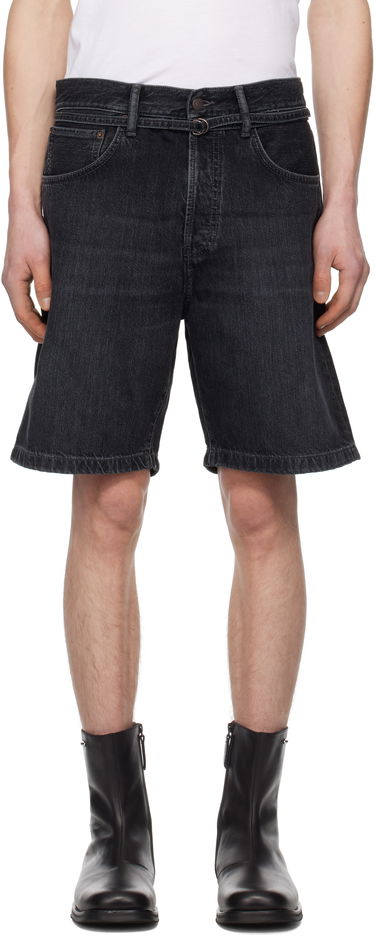 Къси панталони Acne Studios Cinch Denim Shorts Черно | CE0048-, 4