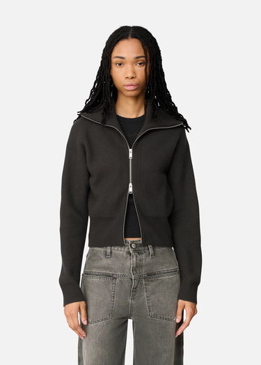 Пуловер AXEL ARIGATO Verve Ribbed Collar Cropped Zip-Up Cardigan Черно | A3703002, 2