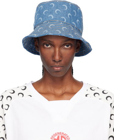 Шапка Marine Serre Marine Serre Moon Laser Denim Bucket Hat Синьо | UHG030ACDEN0002, 0