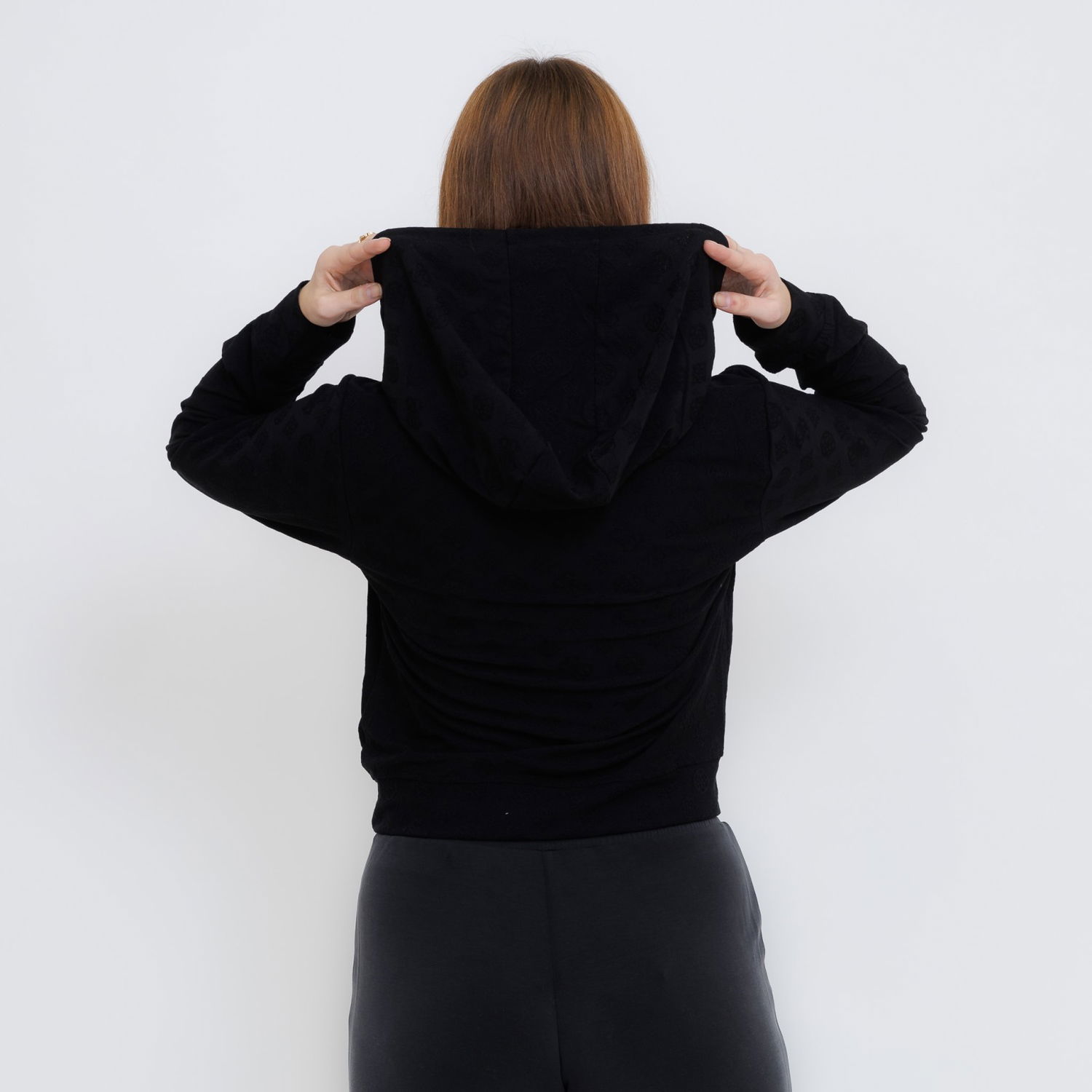 Суитчър GUESS Guess Monica Long Sleeve Hoodie Черно | V5RQ21KCLG2-P9ZV, 1