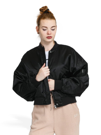 Яке бомбър Urban Classics Short Oversized Satin Bomber Jacket Черно | TB4542 black