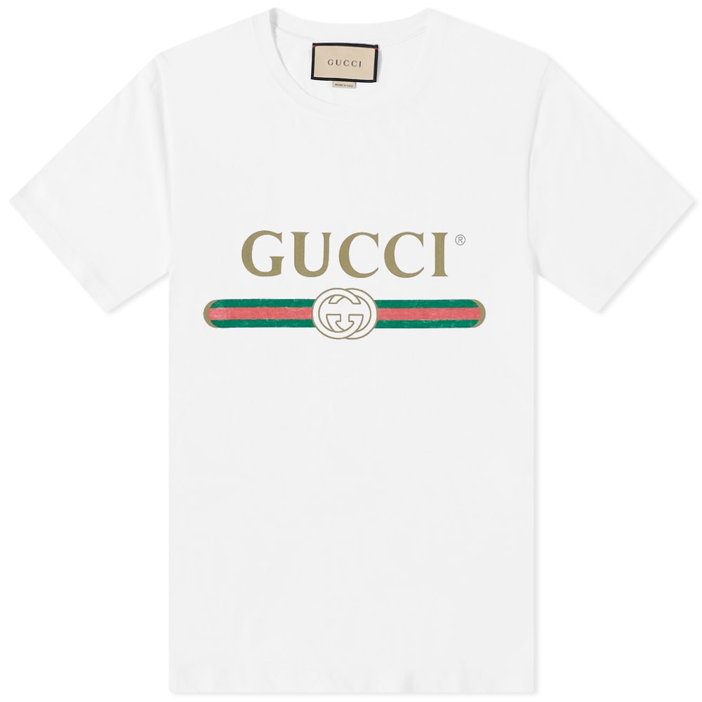 Тениска Gucci Fake Tee Бяло | 440103-X3F05-9045, 0