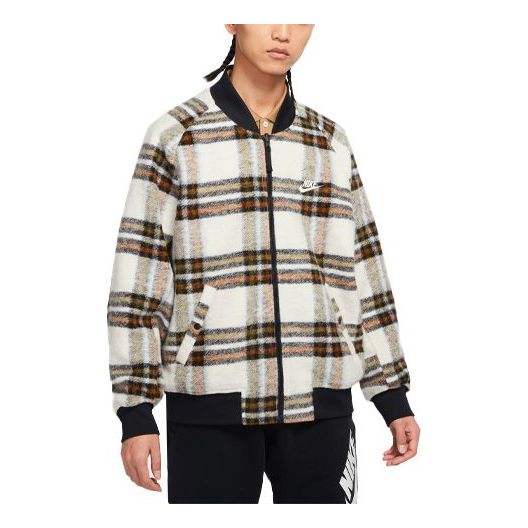Яке бомбър Nike Plaid Reversible Loose Jacket Бежово | DR6864-104, 0
