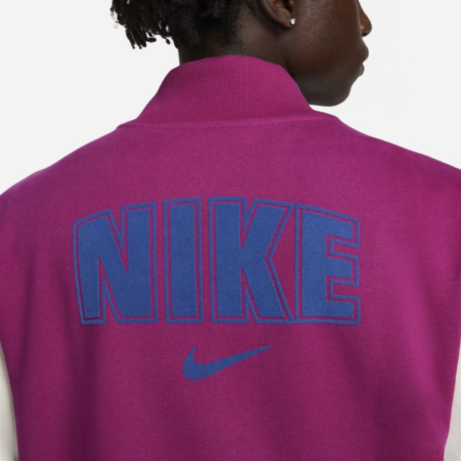 Яке бомбър Nike Fleece Varsity Jacket Лилаво | FD0479-549, 1