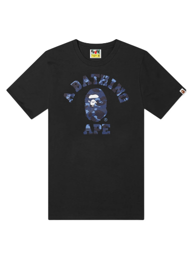 Тениска BAPE Colour Camo College T-Shirt Black/Navy Черно | 001TEJ301013M-BLKNVY