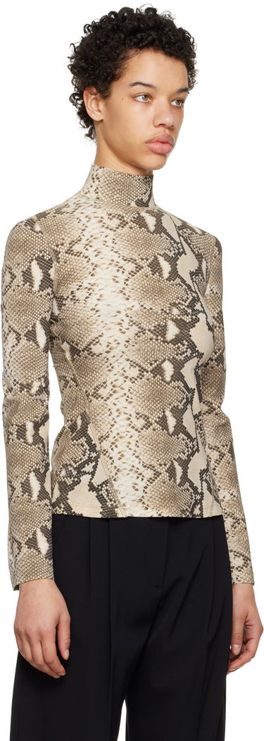 Тениска Stella McCartney Stella McCartney Python Print Long Sleeve T-Shirt Бежово | 6J01903SPX60, 1