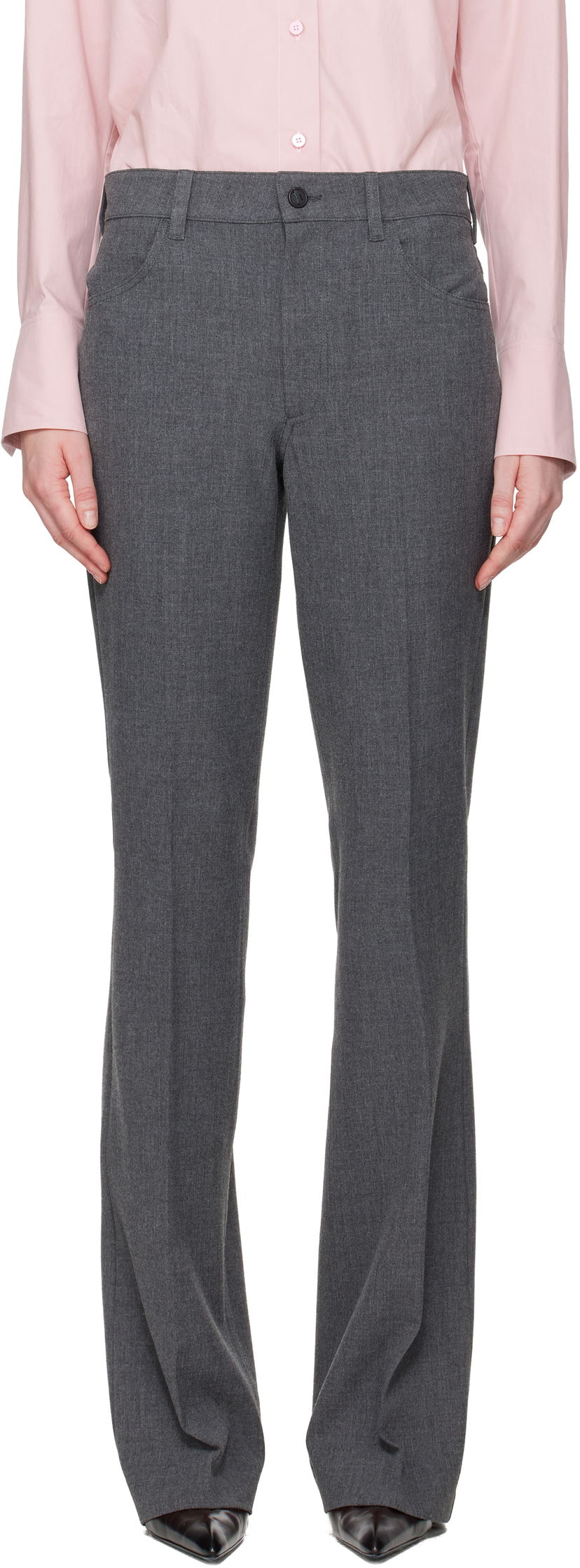 Панталони The Attico Tailored Straight-Leg Trousers Сиво | 251WCP00273 PLL007AA