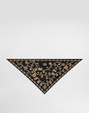Шал Dolce & Gabbana Dolce & Gabbana Silk Twill Jewelry Print Stole Черно | FS326AGDDAYHN5SB, 2