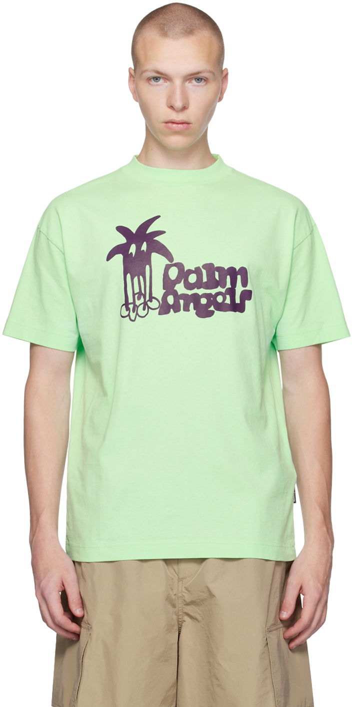 Тениска Palm Angels Green Douby Зелено | PMAA001E23JER0095037, 0