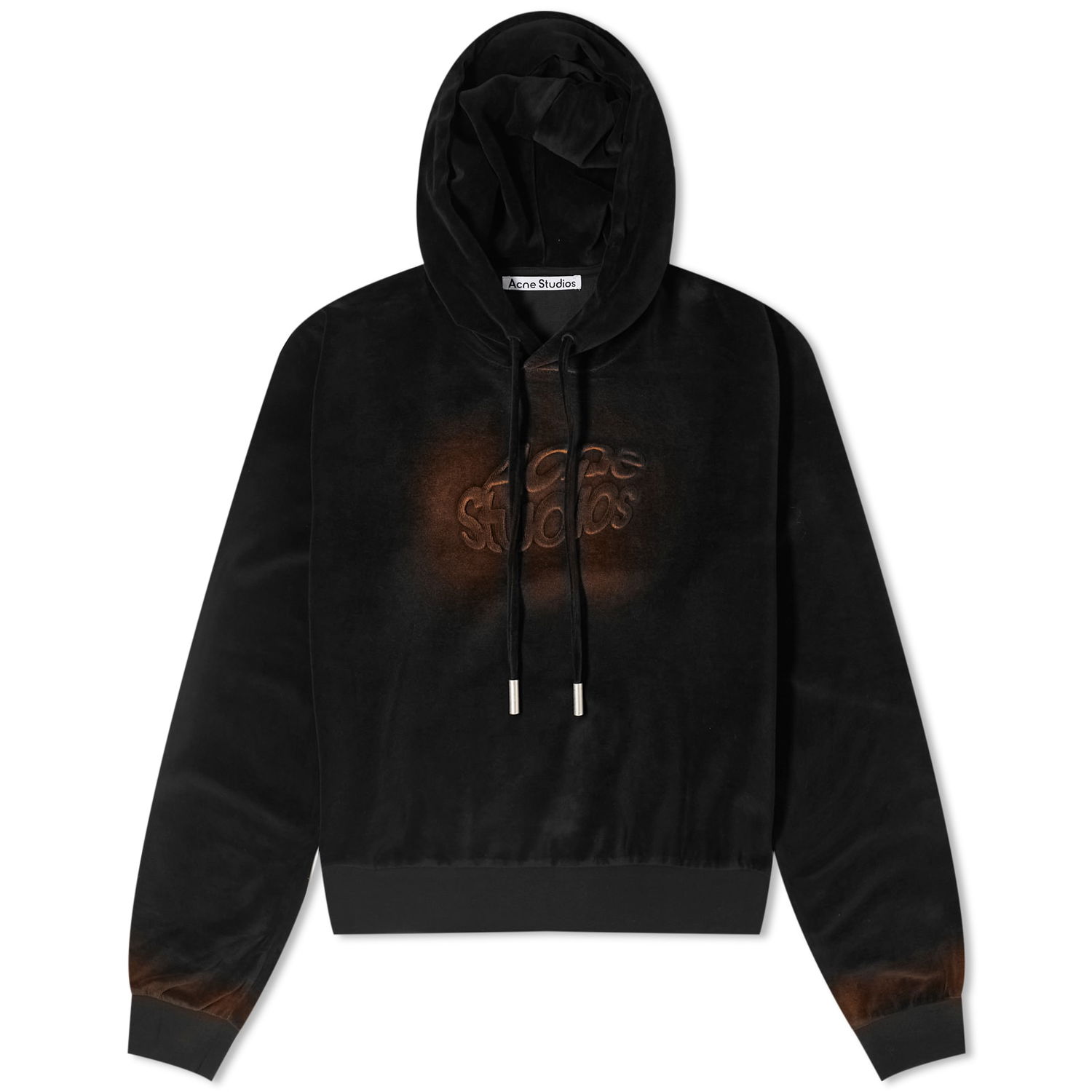Суитчър Acne Studios Velour Logo Hoodie Черно | CI0162-900, 0
