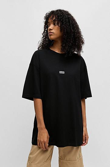 Тениска BOSS Jersey T-Shirt with Logo Черно | 50509776, 1