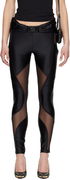 Versace Jeans Couture V-Emblem Sheer Panel Leggings