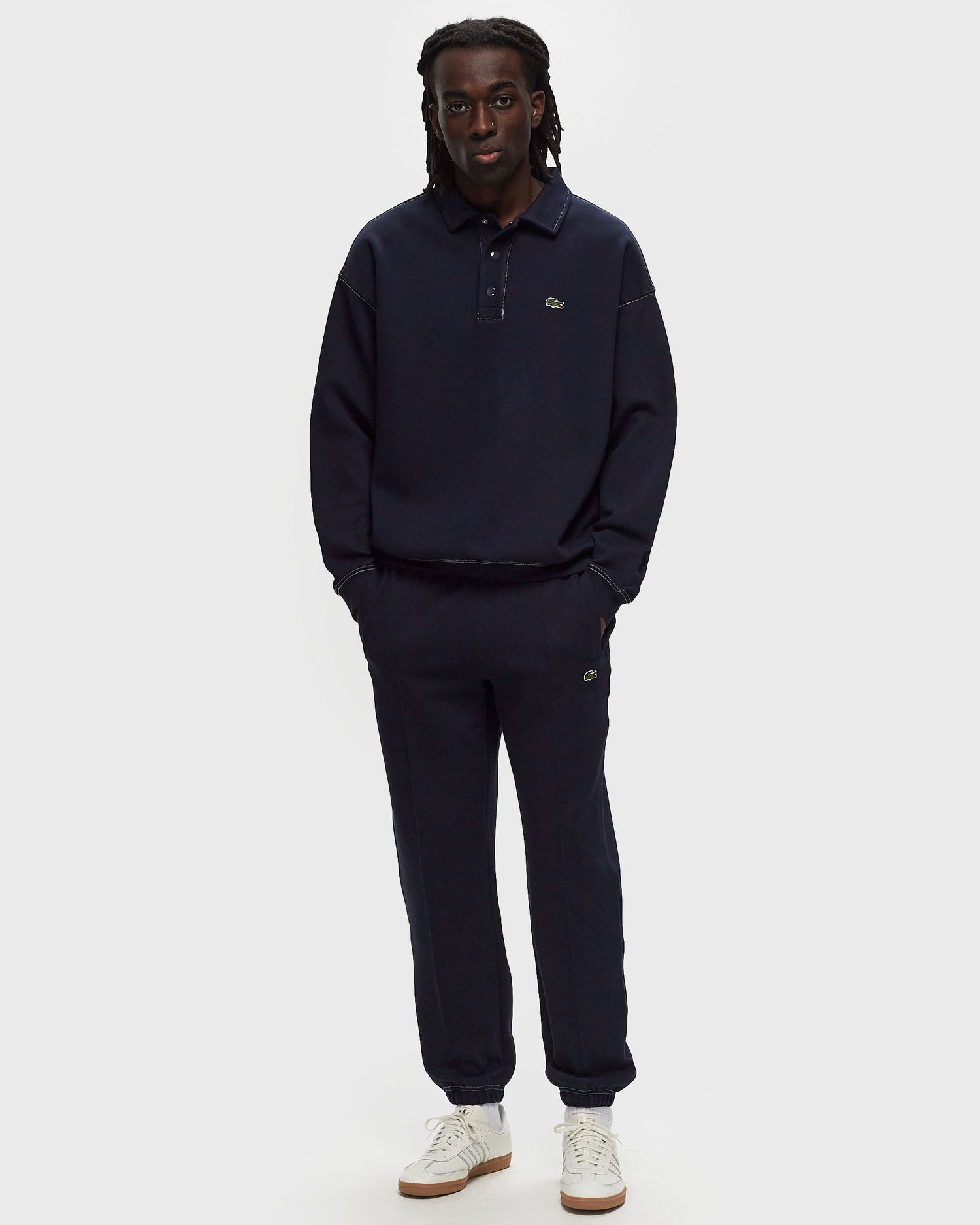 Спортни панталони Lacoste Piqué SweatPants Тъмно синьо | XH2840-166, 1