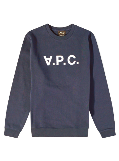 Суитчър A.P.C. Logo Crew Sweatshirt Тъмно синьо | COFAX-H27378-IAK