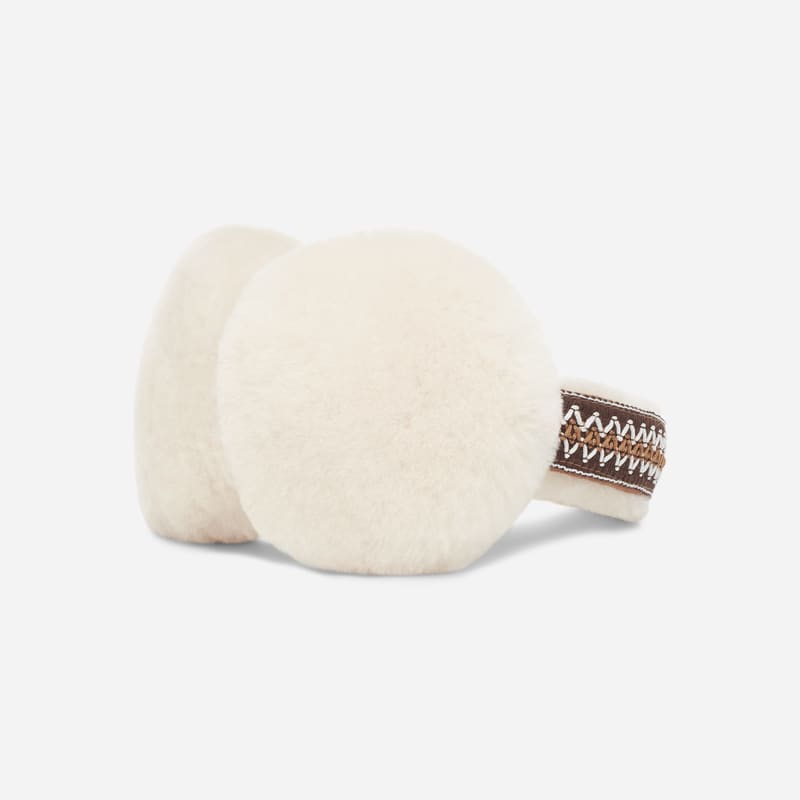 Шал UGG Tasman Sheepskin Earmuffs Бяло | 20496-CHE, 1
