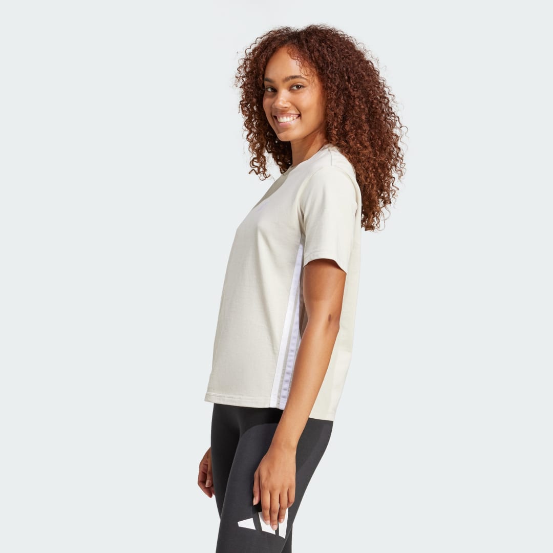 Тениска adidas Performance Essentials 3-Stripes Tee Бежово | JE1237, 0