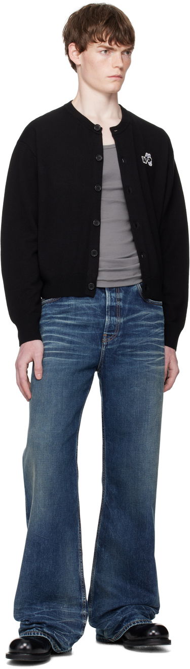 Пуловер We11done We11done Teddy Logo Cardigan Черно | WD-KC2-25-611-U-BK, 3