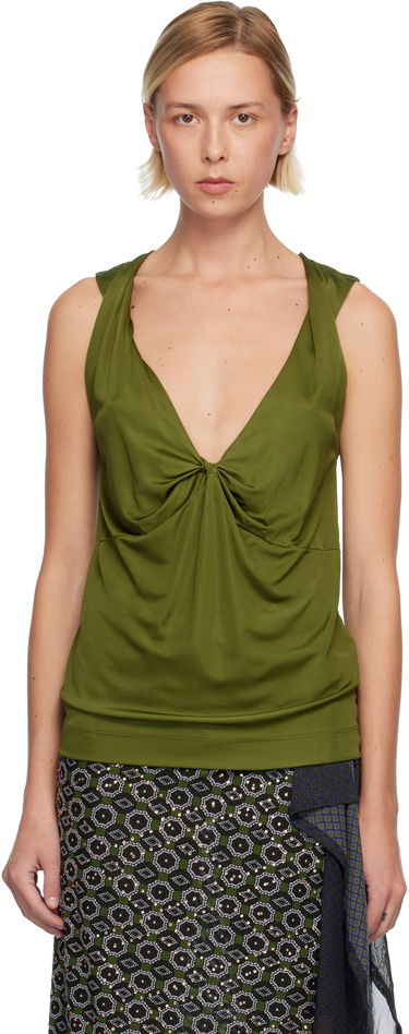 Потник Dries Van Noten Dries Van Noten Twisted Tank Top Зелено | 252-011156-2617, 0