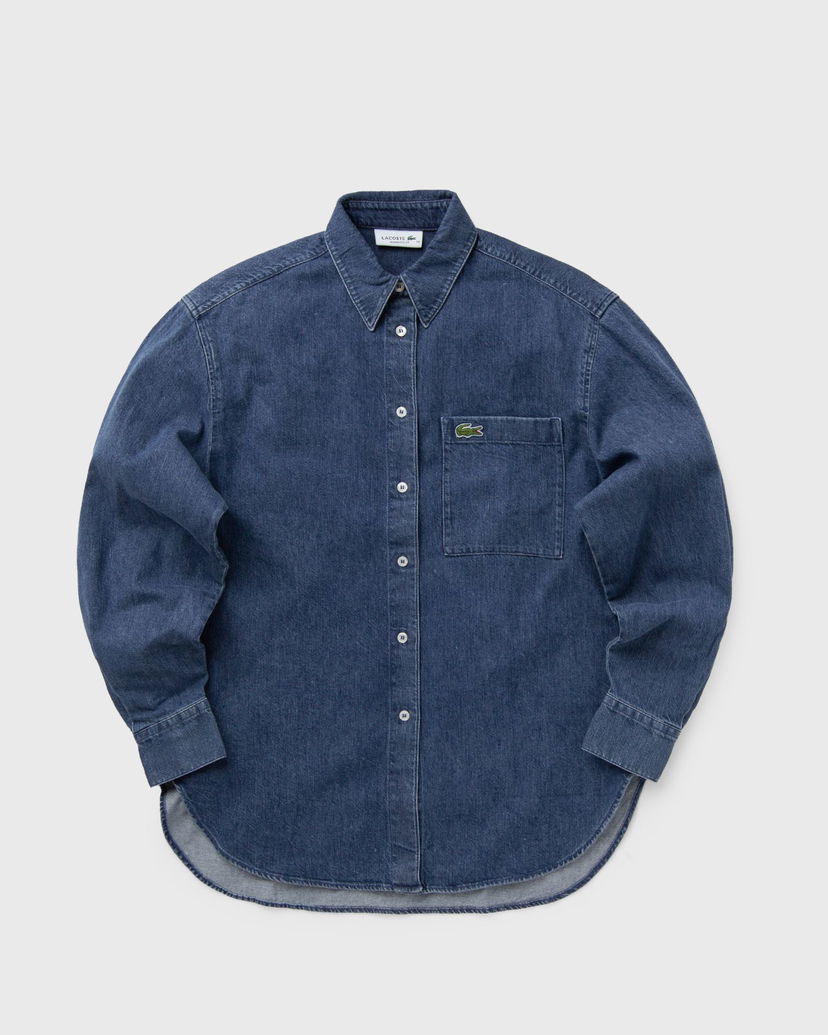 Риза Lacoste OVERSIZED DENIM BREAST POCKET SHIRT Синьо | CF0036-113