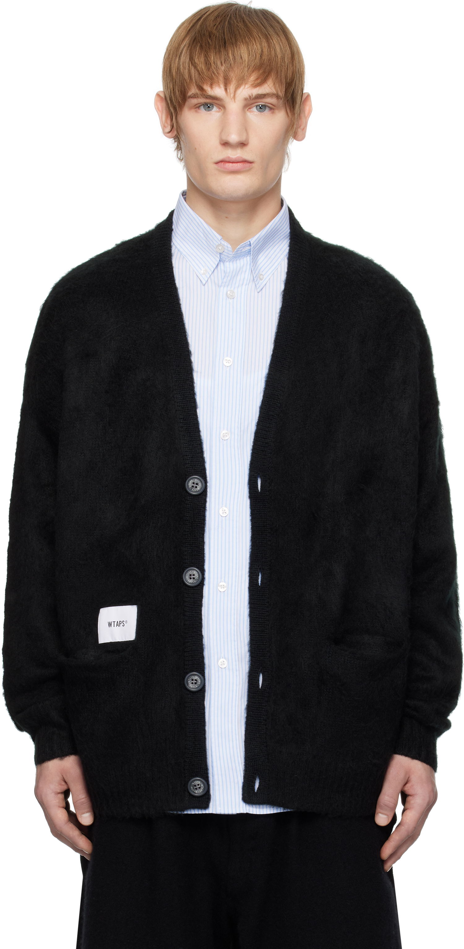 Пуловер WTAPS WTAPS Knit 02 Cardigan Черно | 242MADT-KNM02, 0