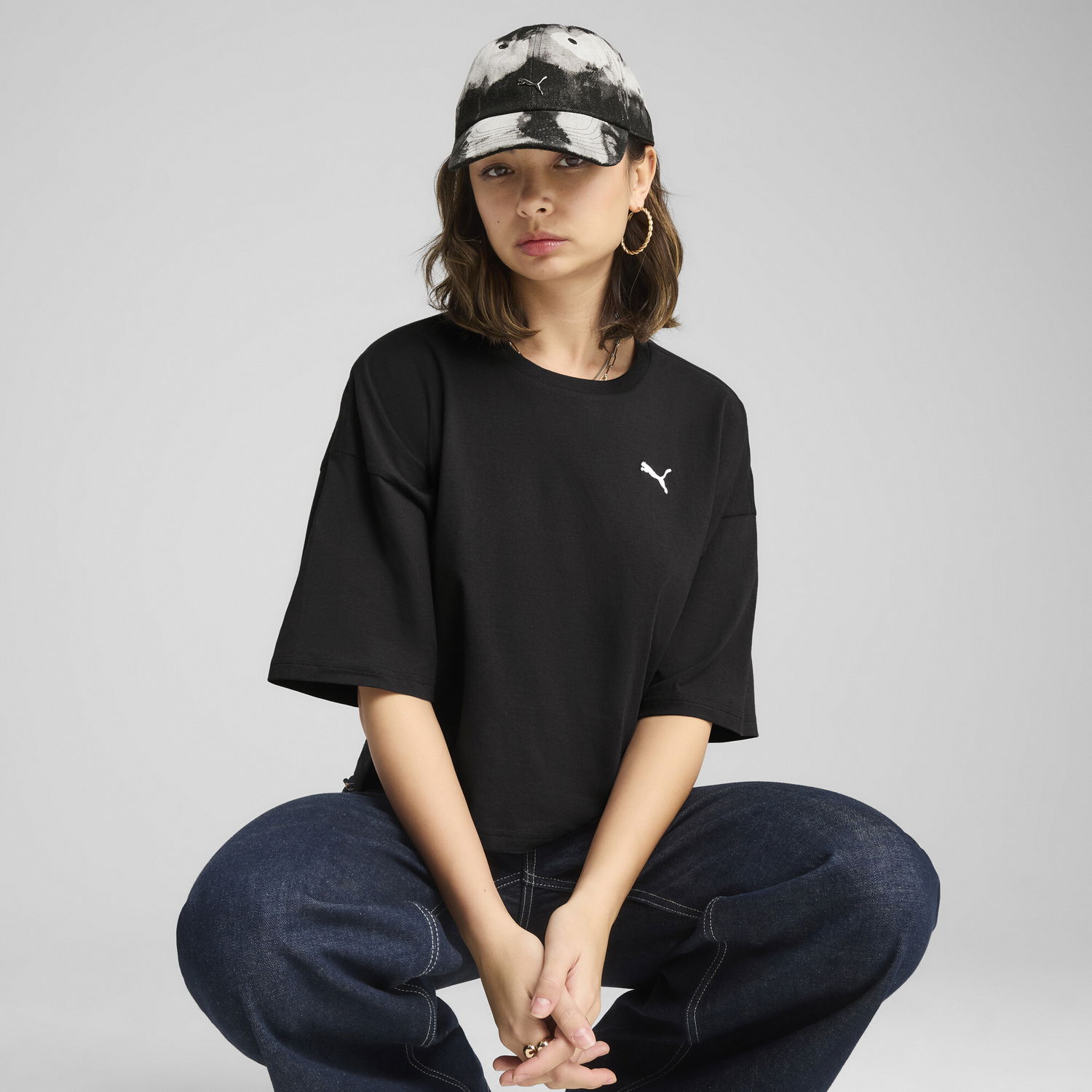Тениска Puma WARDROBE ESS Cropped T-Shirt Черно | 629743_01, 0