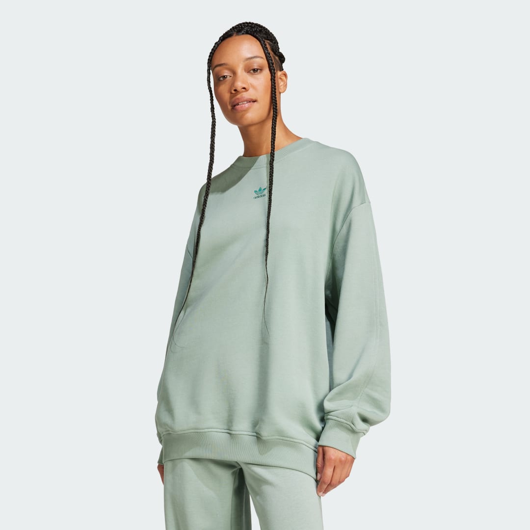 Суитчър adidas Performance Essentials Oversized French Terry Sweatshirt Зелено | JD1979, 0